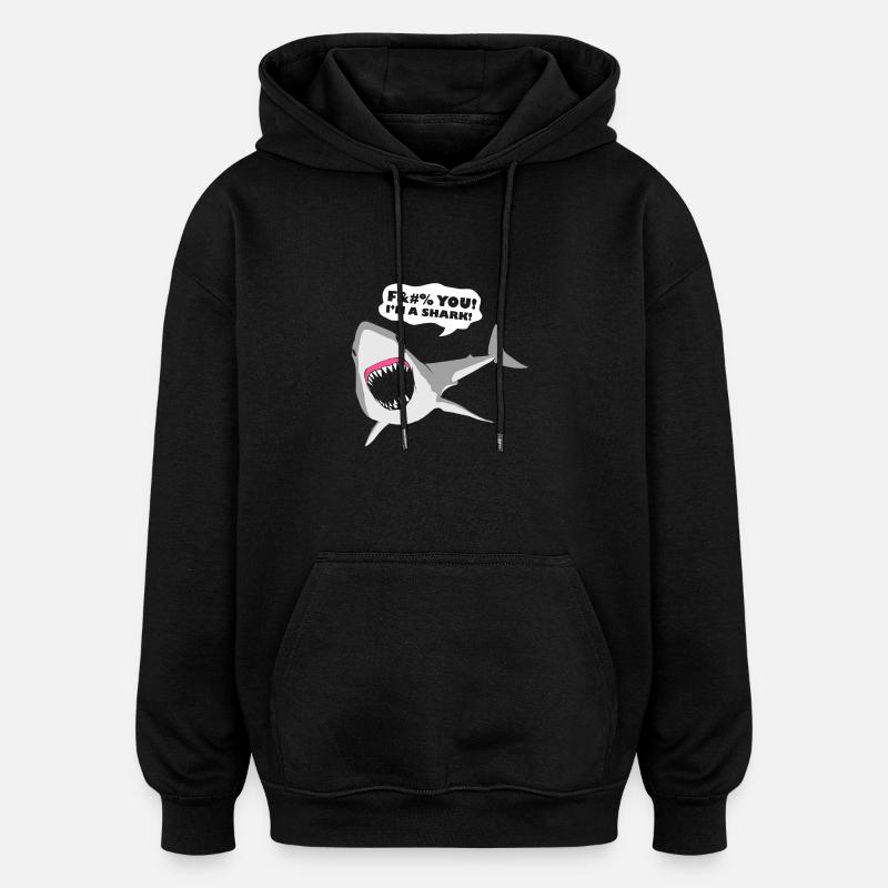 Je suis un requin! - Sweat à capuche oversize unisexe - noir