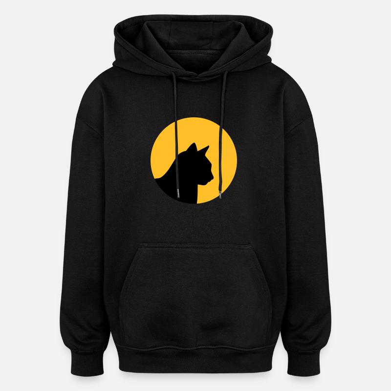 Katze - Oversized Unisex Hoodie - Schwarz