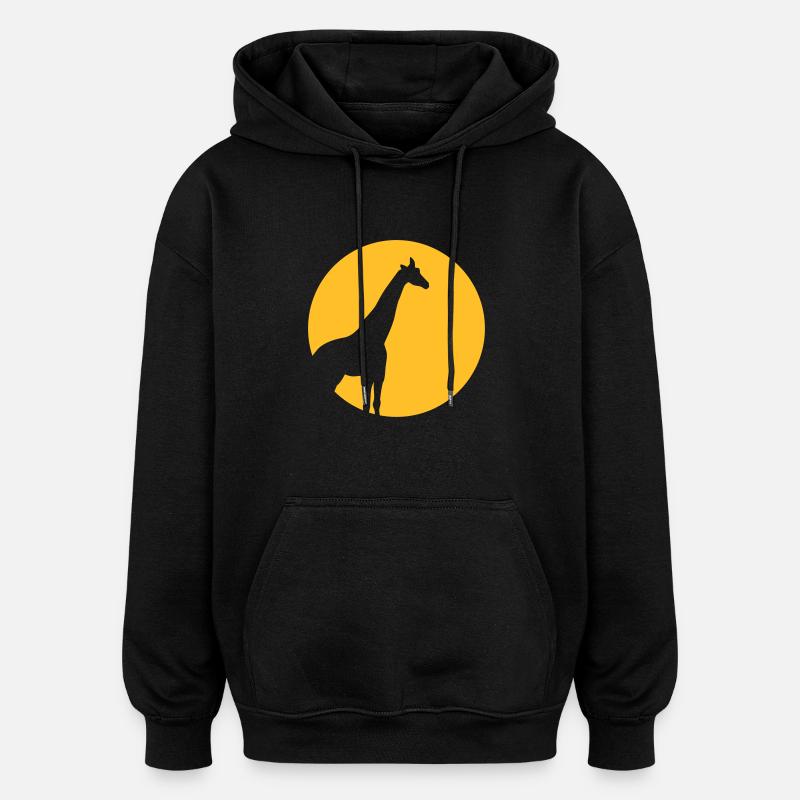 Giraffe - Oversized Unisex Hoodie - Schwarz