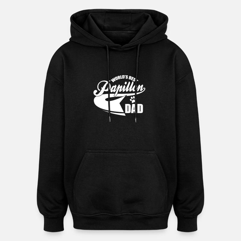 Papillon dad - Oversized Unisex Hoodie - black