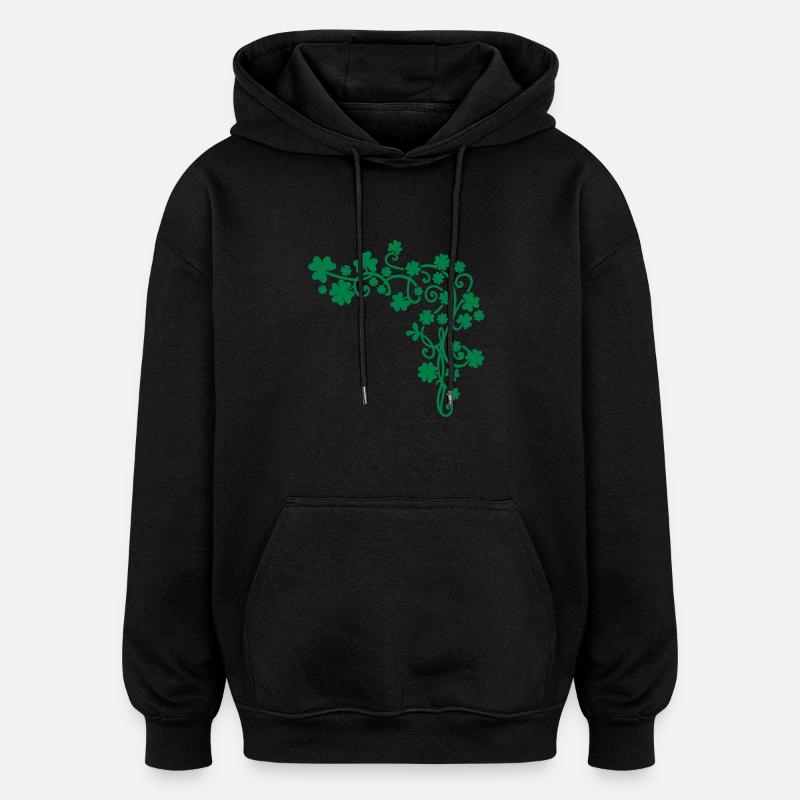 Shamrocks - Sweat à capuche oversize unisexe - noir