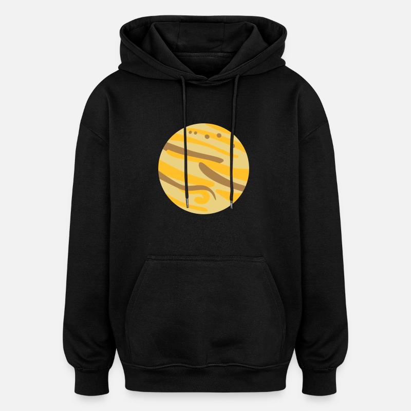 Jupiter - Sweat à capuche oversize unisexe - noir