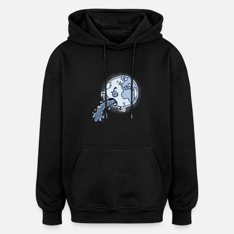 Terre malade - Sweat à capuche oversize unisexe - noir