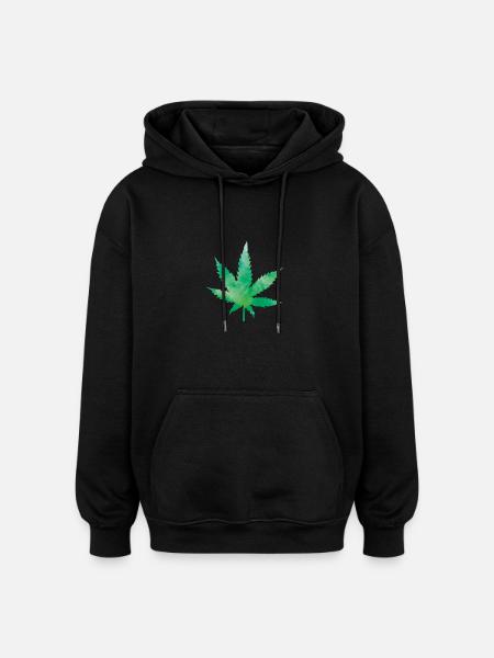 leaf weed - Oversized Unisex Hoodie - Schwarz