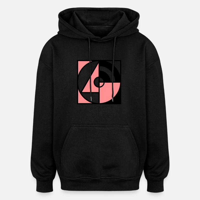 Formes géométriques - Sweat à capuche oversize unisexe - noir