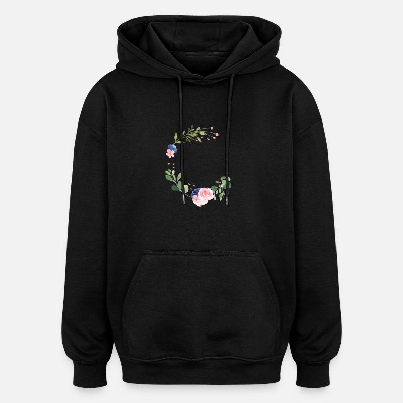 lovely_wreath_2 - Sweat à capuche oversize unisexe - noir