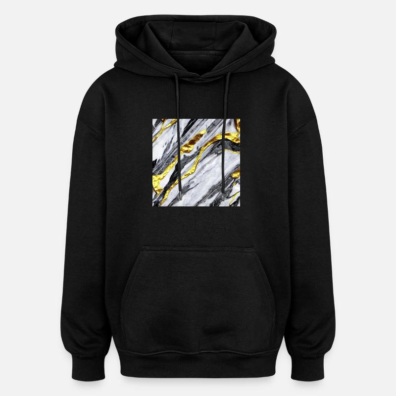 Marble gold structure - Oversized Unisex Hoodie - black