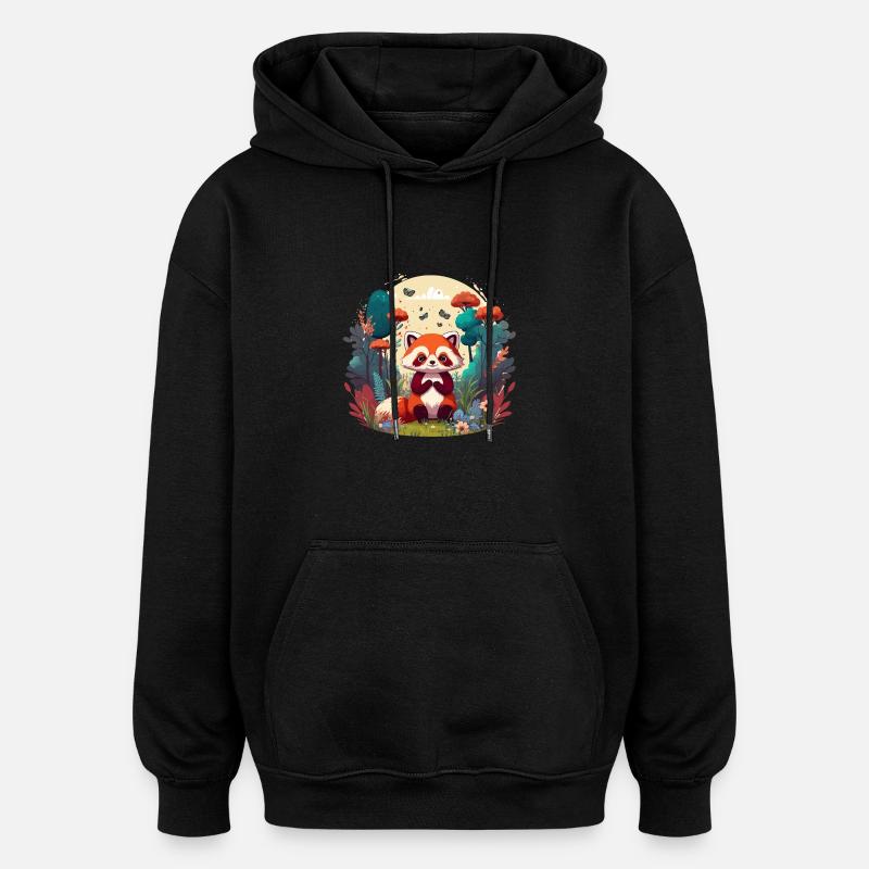 petit panda - Sweat à capuche oversize unisexe - noir