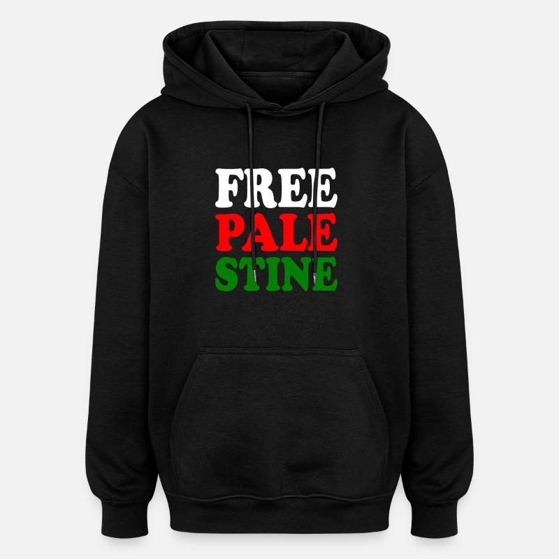 Free palestine - Sweat à capuche oversize unisexe - noir
