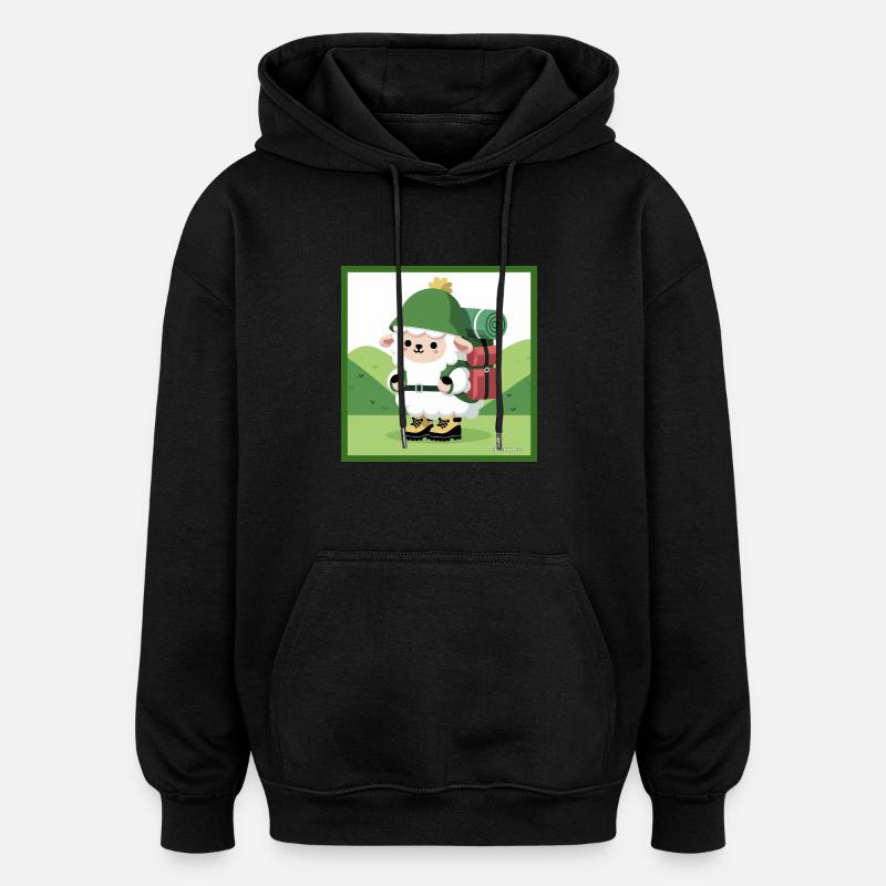 Randonnée Moutons - Sweat à capuche oversize unisexe - noir