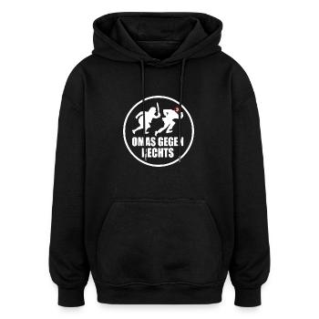 Omas gegen rechts - Oversized Unisex Hoodie - Schwarz - Vorne - Noah (186cm)