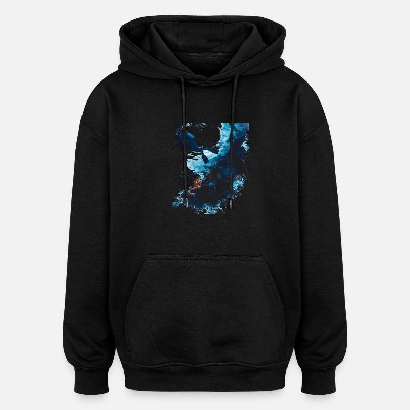 La plongée, une aventure particulière - Sweat à capuche oversize unisexe - noir