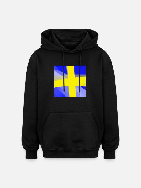 Sweden Flag - Oversized Unisex Hoodie - black