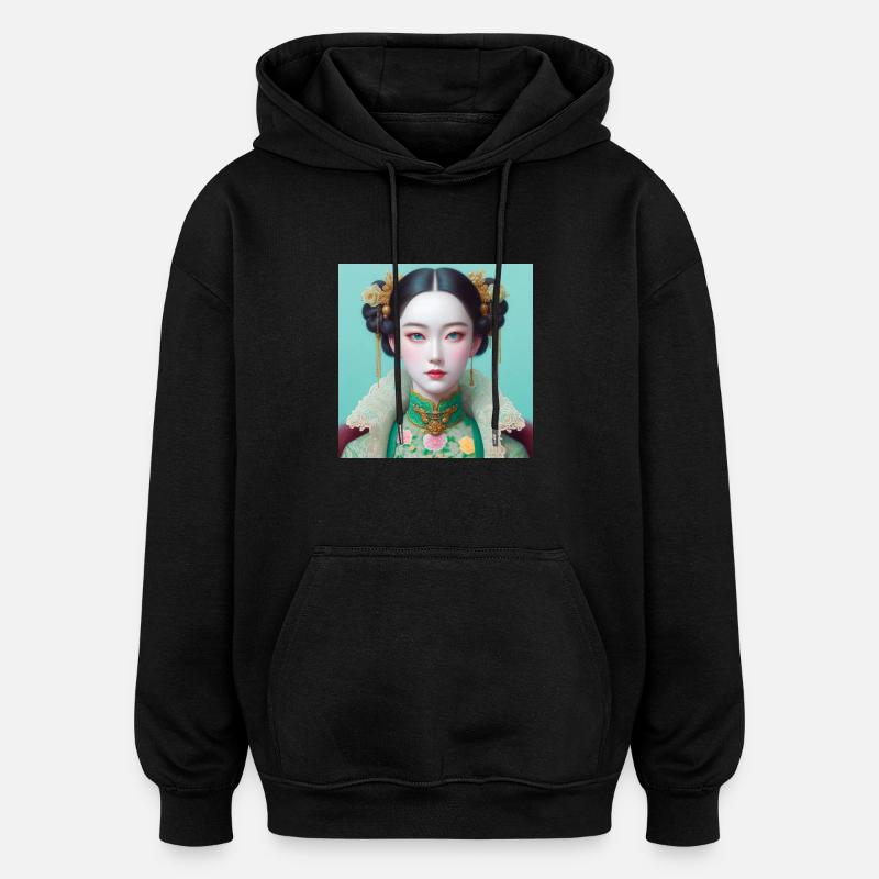 Schmetterlingsmädchen - Oversized Unisex Hoodie - Schwarz