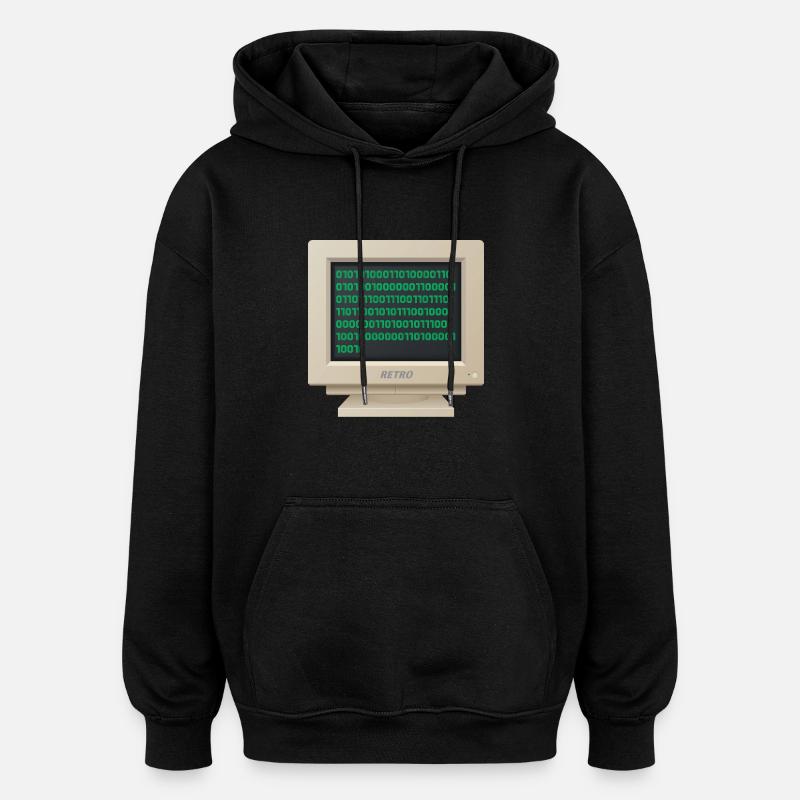 CRT - Binary Code - Oversized Unisex Hoodie - black
