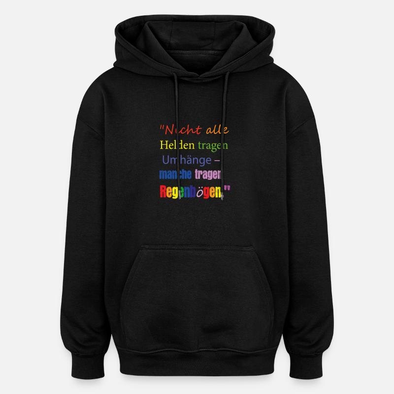 Cape arc-en-ciel - Sweat à capuche oversize unisexe - noir