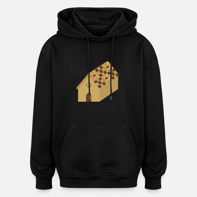 Maison en pain d’épices - Sweat à capuche oversize unisexe - noir