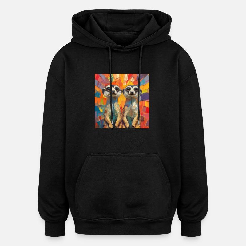 Erdmännchen - Oversized Unisex Hoodie - Schwarz