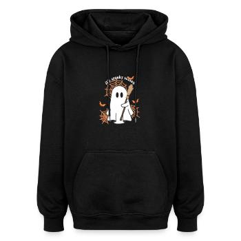 Spooky Season Ghost - Oversized Unisex Hoodie - black - Front - Noah (186cm)