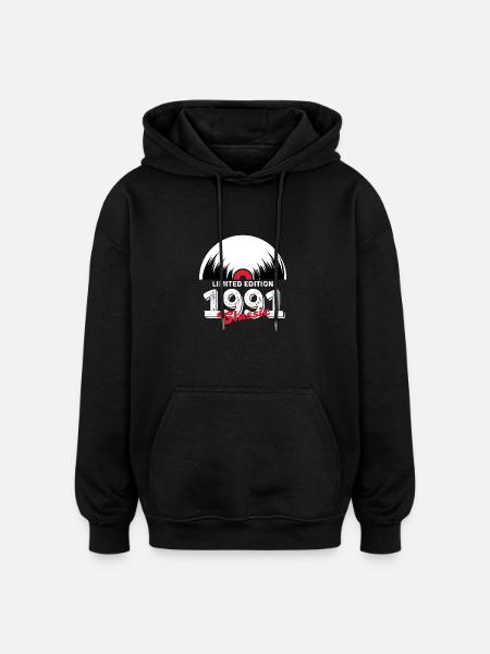 Limited edition 1991 Classic vinyl - Oversized Unisex Hoodie - black