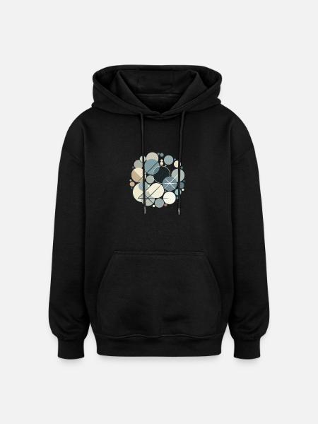 Serene Shapes design - Oversized Unisex Hoodie - black