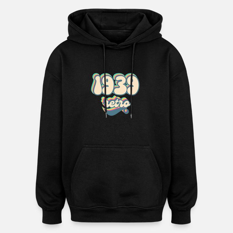 1939 Retro Geschenkidee - Oversized Unisex Hoodie - Schwarz