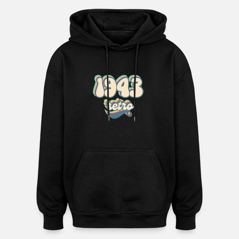 1943 Retro Geschenkidee - Oversized Unisex Hoodie - Schwarz