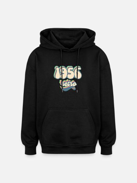 1956 Retro Geschenkidee - Oversized Unisex Hoodie - Schwarz