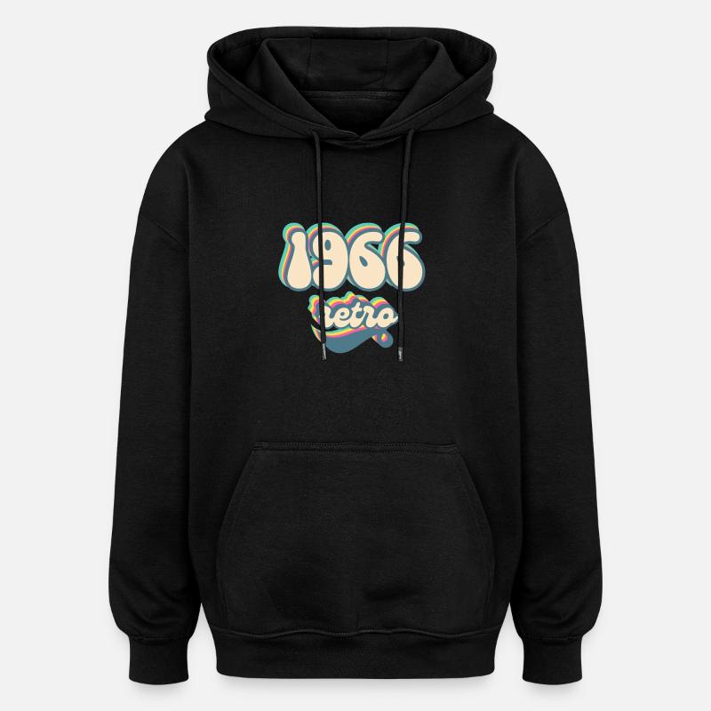 1966 retro idée cadeau - Sweat à capuche oversize unisexe - noir