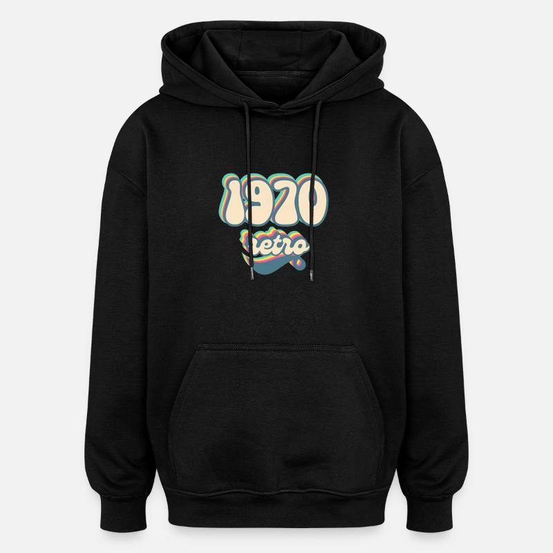 1970 retro idée cadeau - Sweat à capuche oversize unisexe - noir