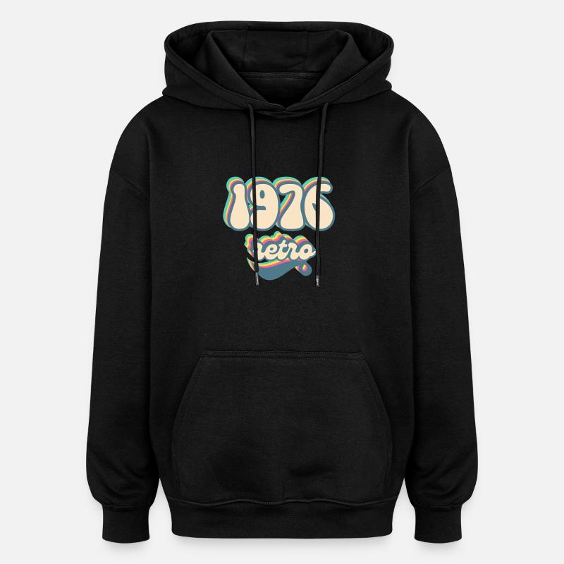 1976 Retro Geschenkidee - Oversized Unisex Hoodie - Schwarz