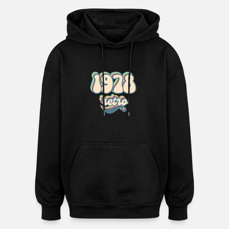 1978 Retro Geschenkidee - Oversized Unisex Hoodie - Schwarz