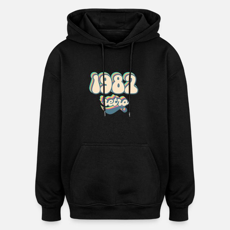 1982 retro idée cadeau - Sweat à capuche oversize unisexe - noir
