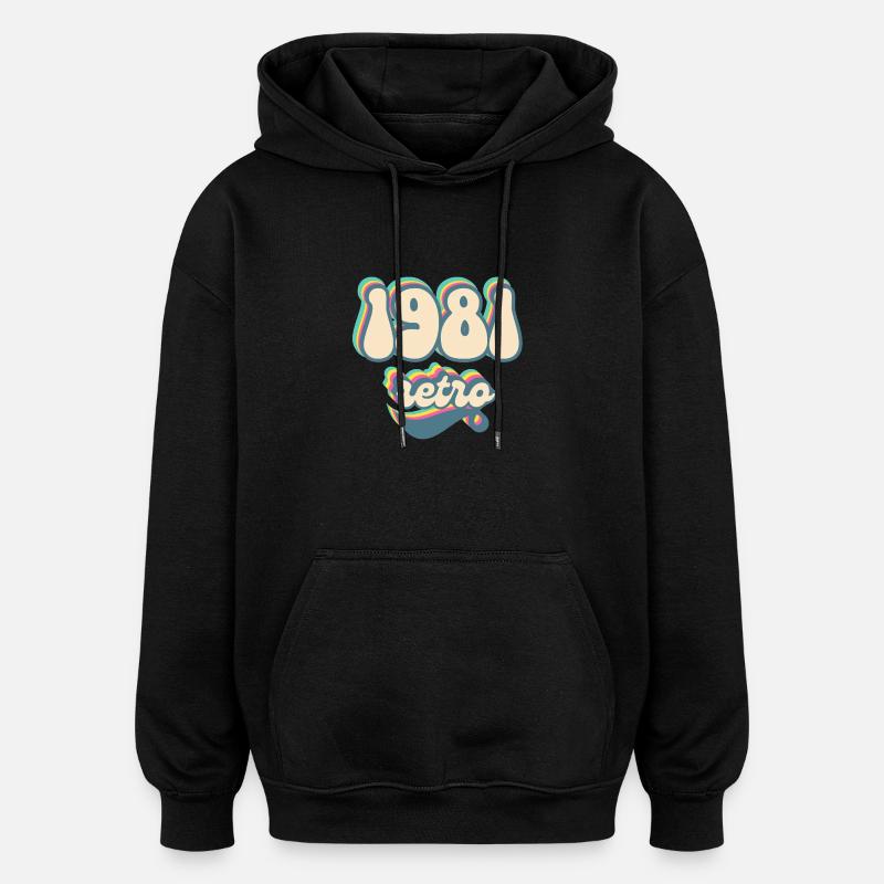1981 Retro Geschenkidee - Oversized Unisex Hoodie - Schwarz