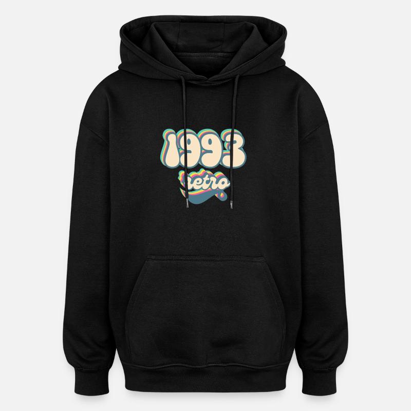1993 Retro Geschenkidee - Oversized Unisex Hoodie - Schwarz
