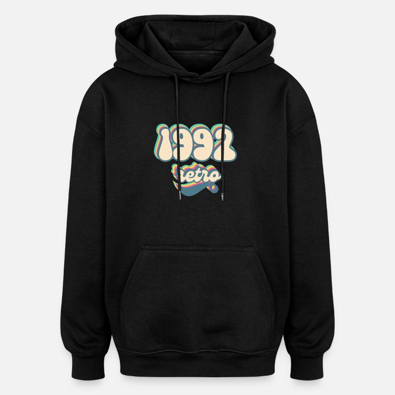 1992 Retro Geschenkidee - Oversized Unisex Hoodie - Schwarz