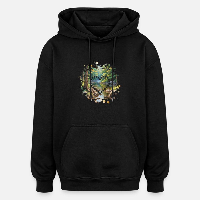Amour de la nature tranquille - Sweat à capuche oversize unisexe - noir