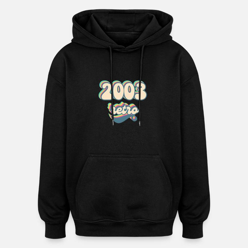 2003 Retro Geschenkidee - Oversized Unisex Hoodie - Schwarz