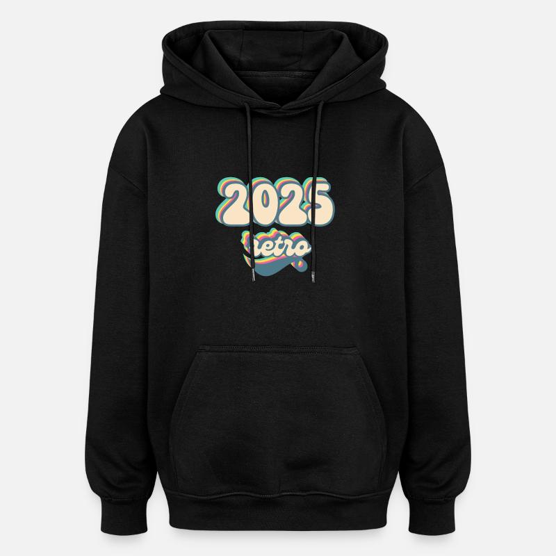 2025 retro idée cadeau - Sweat à capuche oversize unisexe - noir