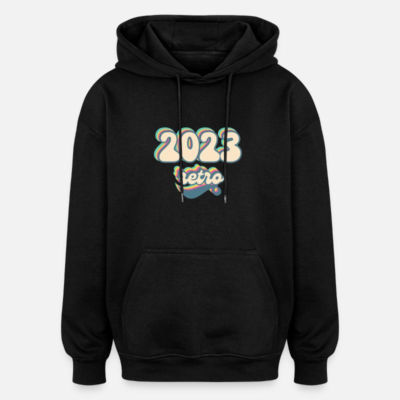 2023 retro idée cadeau - Sweat à capuche oversize unisexe - noir