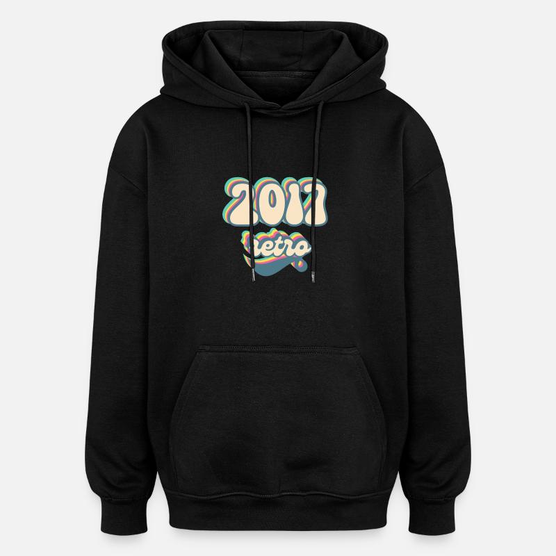 2017 retro idée cadeau - Sweat à capuche oversize unisexe - noir