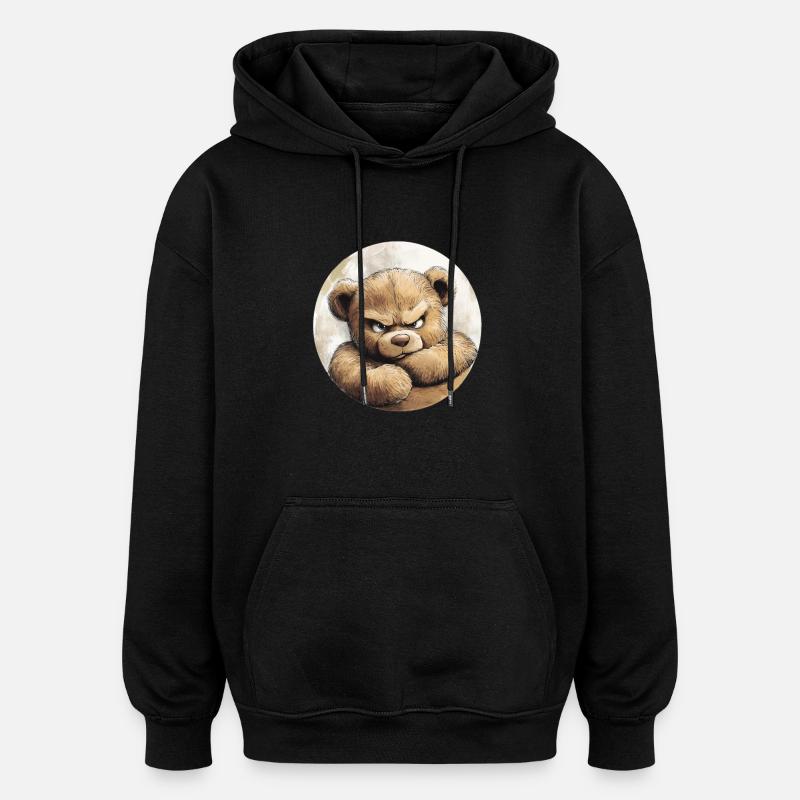 Grummel Teddy: Süß und stur - Oversized Unisex Hoodie - Schwarz