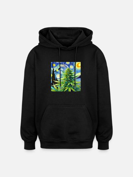 Pflanze im Wind - Oversized Unisex Hoodie - Schwarz