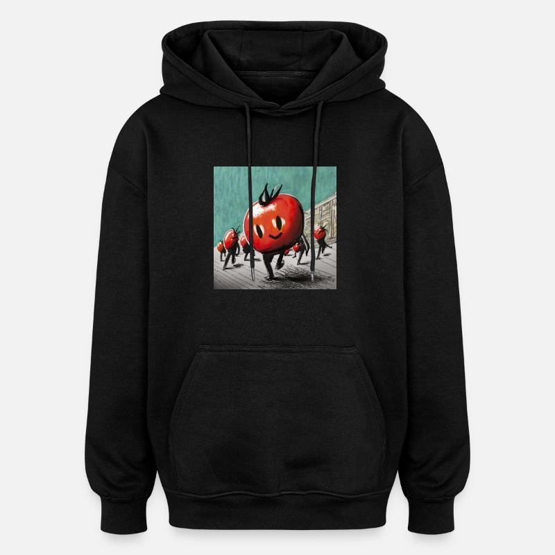 Mars des tomates - Sweat à capuche oversize unisexe - noir