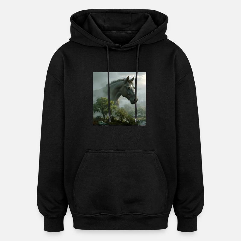 Étoile de cheval - Sweat à capuche oversize unisexe - noir