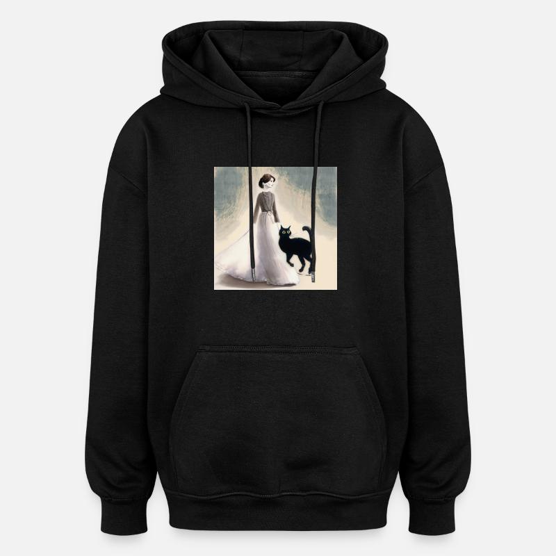 About a cat that... - Oversized Unisex Hoodie - black