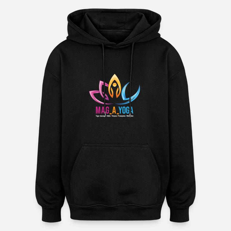 mag-a-yoga logo - Sweat à capuche oversize unisexe - noir