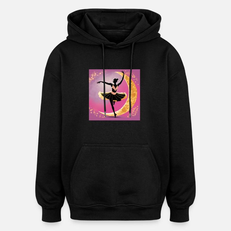 Danse de la lune - Sweat à capuche oversize unisexe - noir