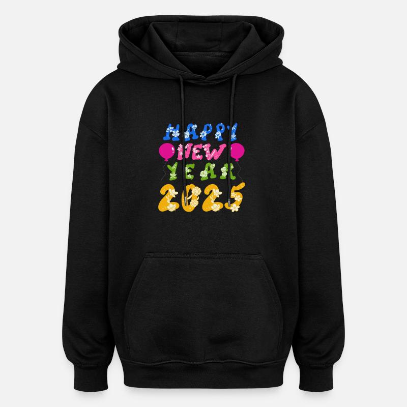 Bonne Année 2025 - Sweat à capuche oversize unisexe - noir