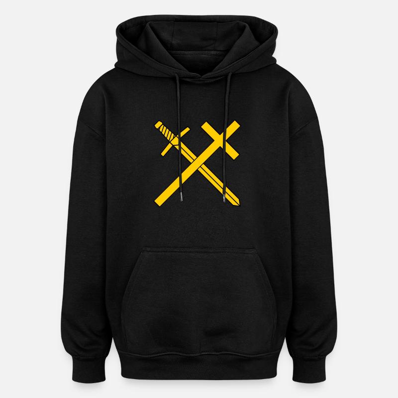 Croix et épée - Sweat à capuche oversize unisexe - noir